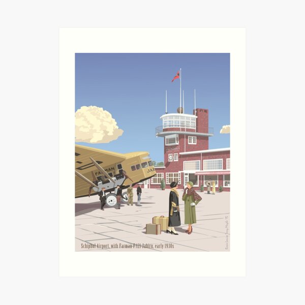 Schiphol Airport, Amsterdam with Farman Jabiru, circa early 1930s Art Print
