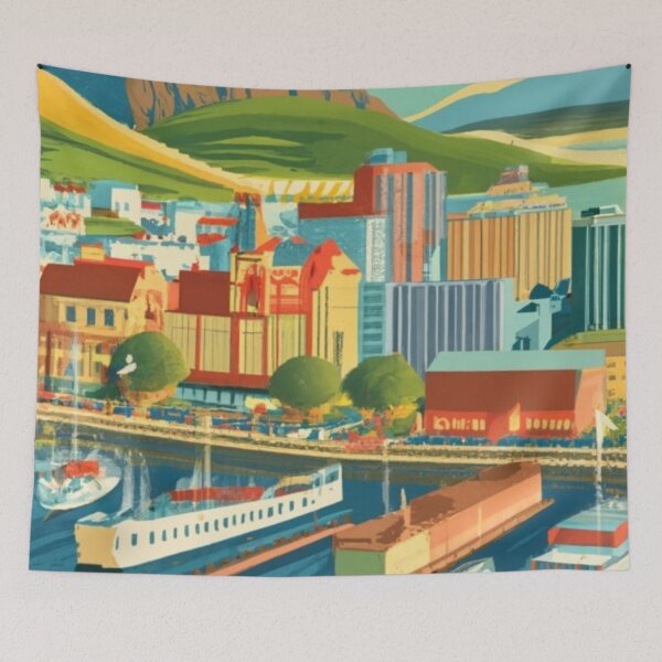 Item preview, A Vintage Travel Art of Hobart - Australia  designed and sold by GoodOldVintage.