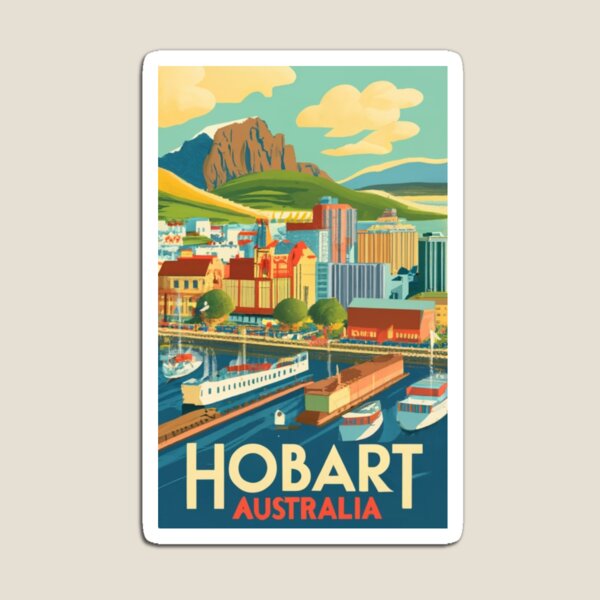 Item preview, A Vintage Travel Art of Hobart - Australia  designed and sold by GoodOldVintage.