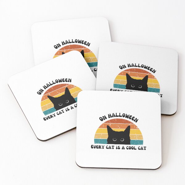 Item preview, Retro vintage sunset Black cat - On Halloween every cat is a cool cat ! designed and sold by Nass Store ⭐⭐⭐⭐⭐.