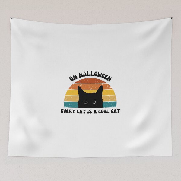 Item preview, Retro vintage sunset Black cat - On Halloween every cat is a cool cat ! designed and sold by Nass Store ⭐⭐⭐⭐⭐.