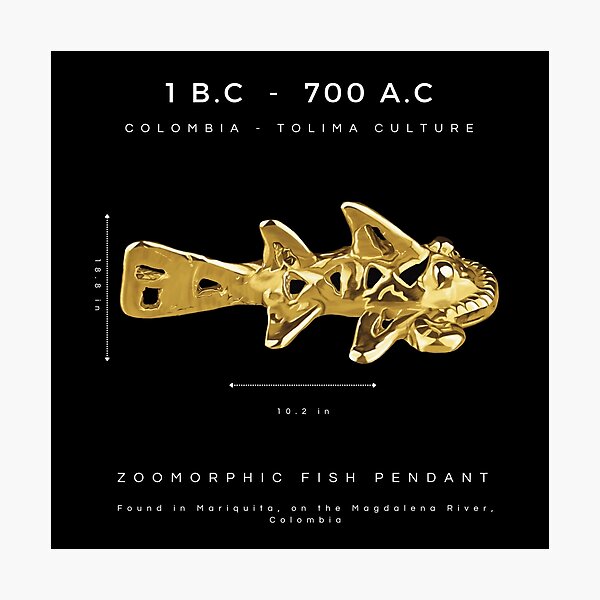 Item preview, Prehispanic Treasure - Zoomorphic Gold Pendant - (1 BC - 700 AD) - Archaeological Discovery designed and sold by Carola-art.