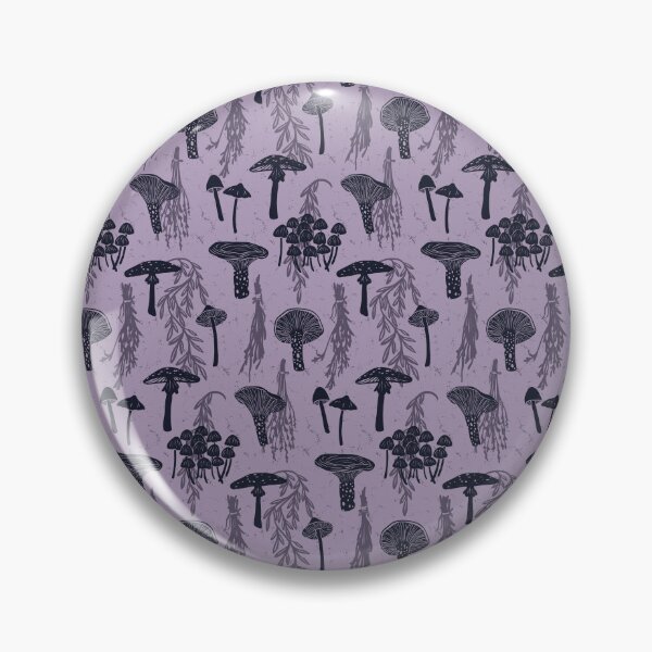 Item preview, Foraged Mushrooms and Dried Herbs - Purple Monochrome designed and sold by ashandinkstudio.