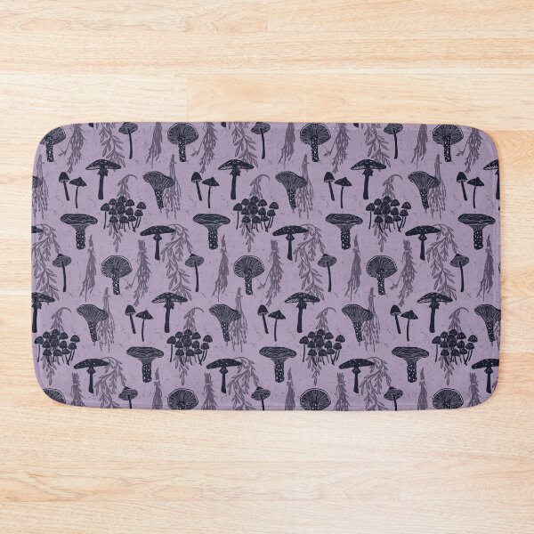 Item preview, Foraged Mushrooms and Dried Herbs - Purple Monochrome designed and sold by ashandinkstudio.