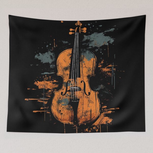 Item preview, A Cool Street Art Distressed Vintage Cello Black designed and sold by GVRDesign.