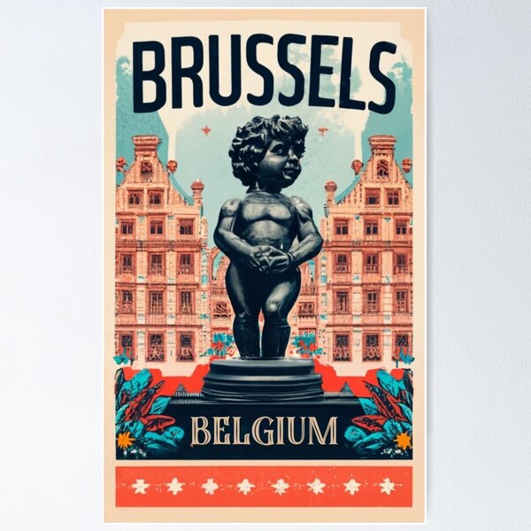 Aperçu de l'œuvre Un art de voyage vintage de Bruxelles - Belgique créée et vendue par GoodOldVintage.