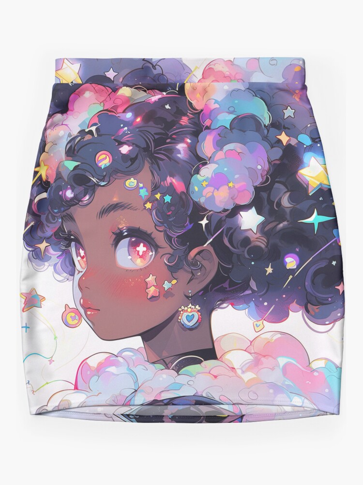 Beautiful Curly Pigtails Anime Girl Mini Skirt for Sale by bubblegoth