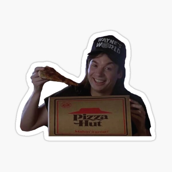 Wayne Eating Pizza Sticker