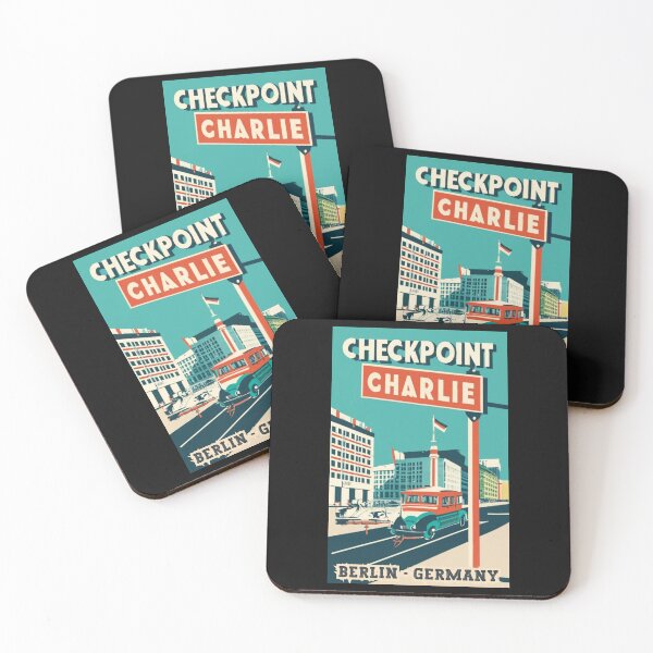 Item preview, A Vintage Travel Art of Checkpoint Charlie in Berlin - Germany  designed and sold by GoodOldVintage.