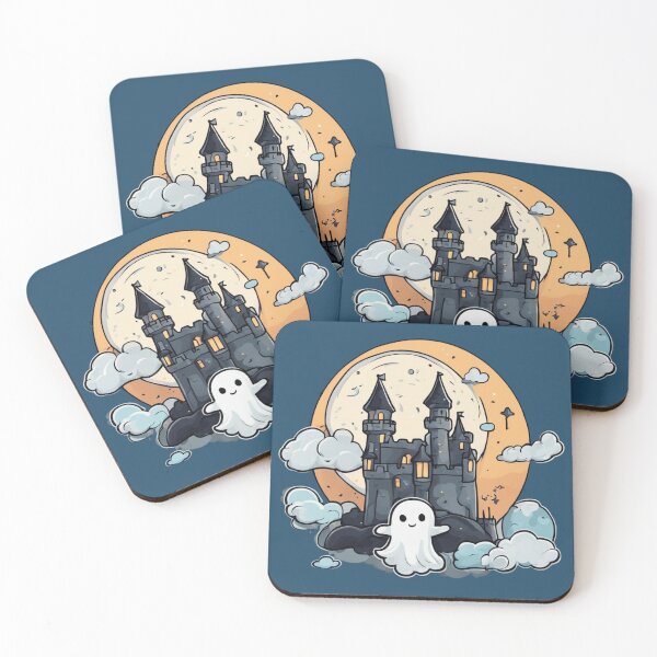 Item preview, Haunted Castle and Cute Ghost designed and sold by chrismaecanes.