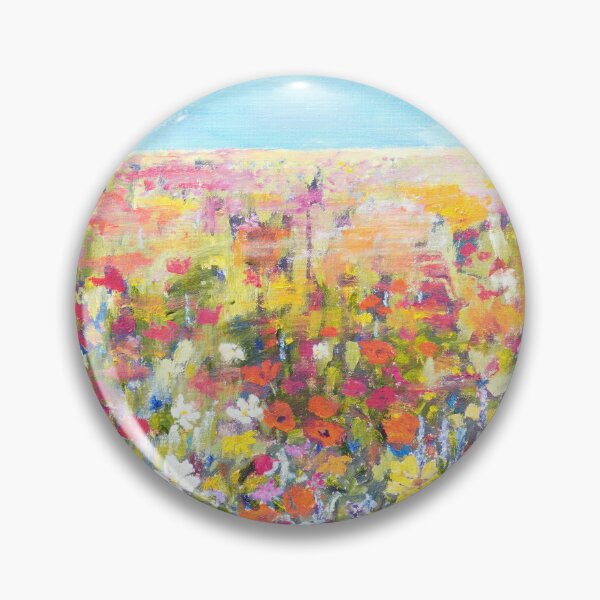 Item preview, colorful wildflower field oil painting hand painted  designed and sold by ColorandColor.