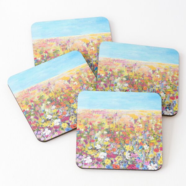 Item preview, colorful wildflower field oil painting hand painted  designed and sold by ColorandColor.
