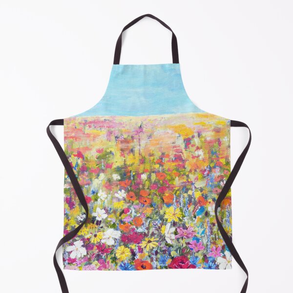 Item preview, colorful wildflower field oil painting hand painted designed and sold by ColorandColor.