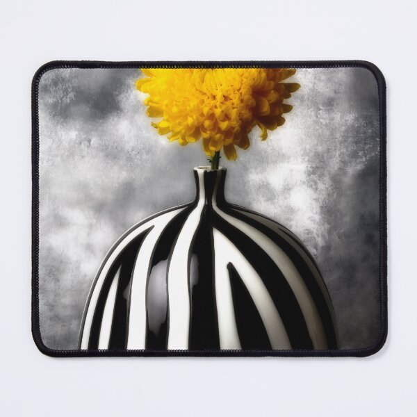 Item preview, Yellow Jumbo Mum In Striped Vase designed and sold by Garry Gay.