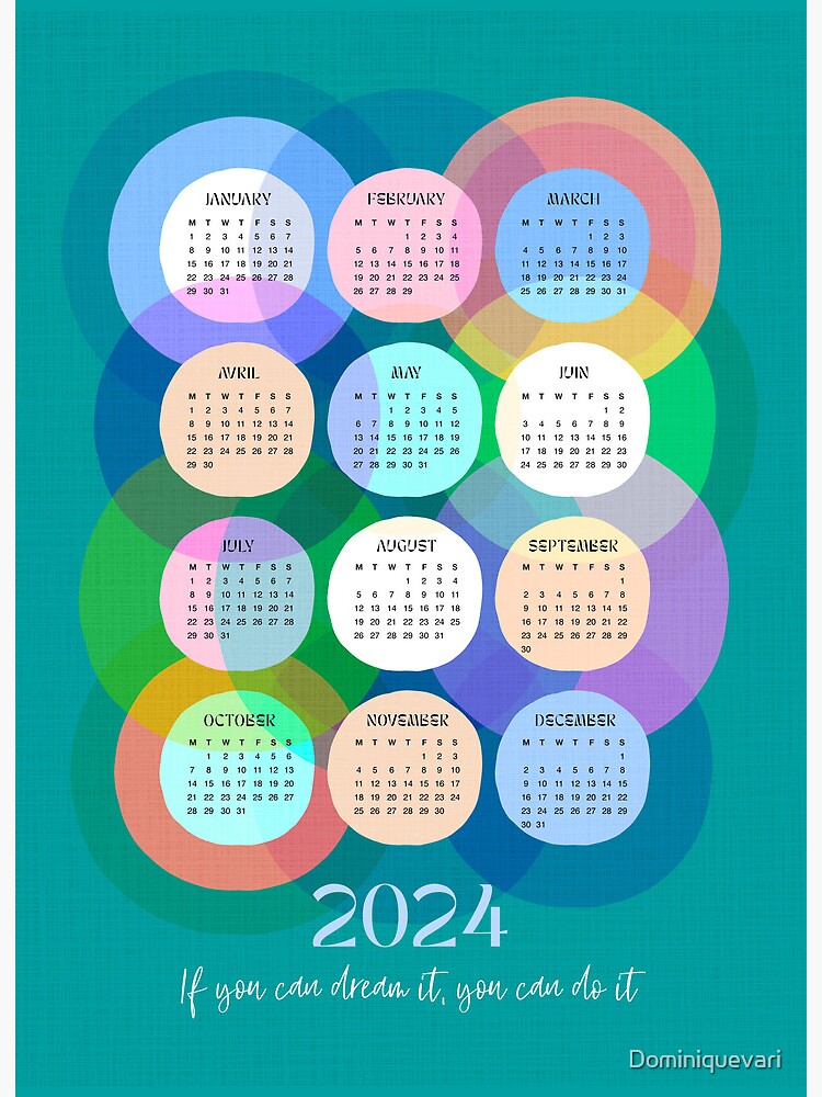 Calendrier 2024 Magnet - Rainbow - 21x14,85cm - M32