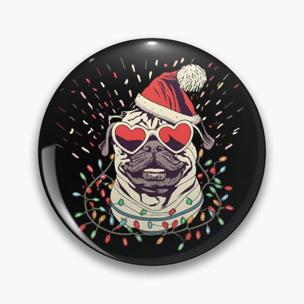 Item preview, Pug in Santa's hat designed and sold by ani-eni.