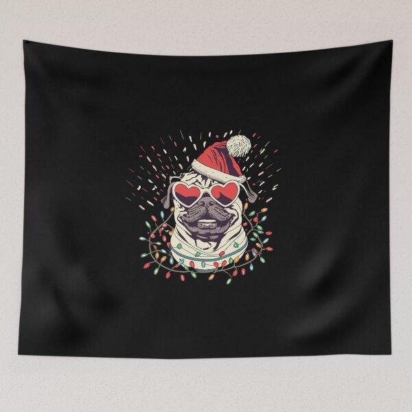 Item preview, Pug in Santa's hat designed and sold by ani-eni.