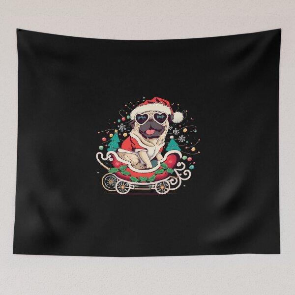 Item preview, Pug in Santa's carriage designed and sold by ani-eni.