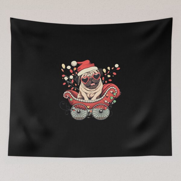 Item preview, Pug in Santa's carriage designed and sold by ani-eni.