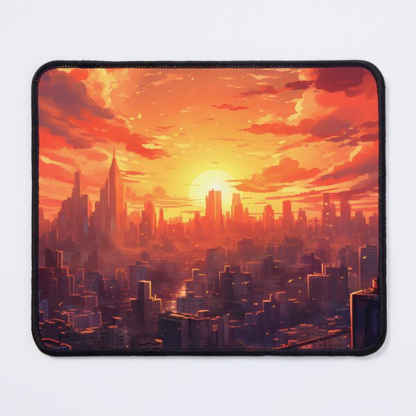 Item preview, Cityscape Glow: A Vibrant Watercolor Sunset designed and sold by Shirtastically.