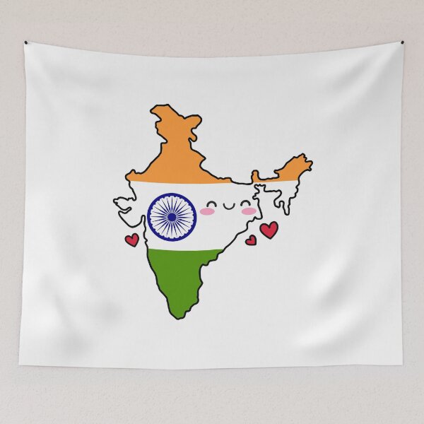 Item preview, India Flag Map Smile with Love designed and sold by pixelsparkzone.