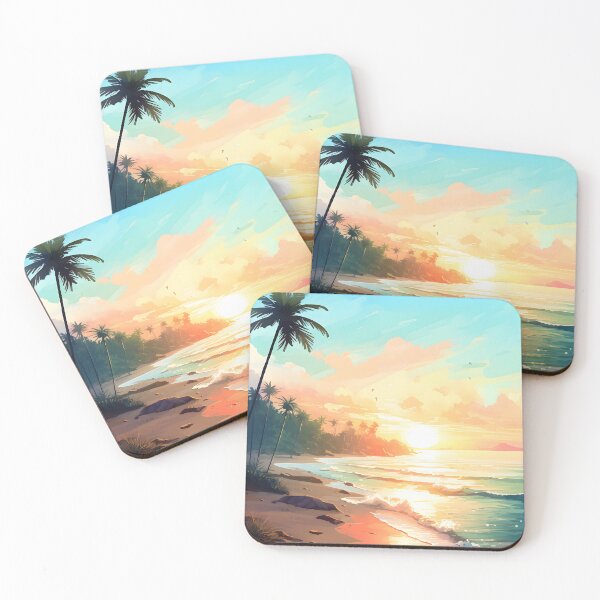Item preview, Soothing Sunrise: A Tranquil Beach in Watercolor designed and sold by Shirtastically.