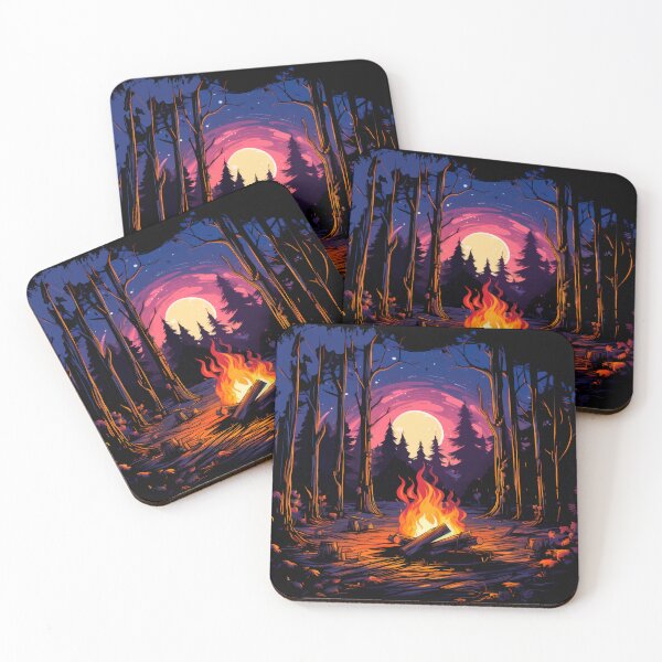 Item preview, Campfire In The Middle Of The Forest / Magical Sunset In The Forest designed and sold by FancyMagna.