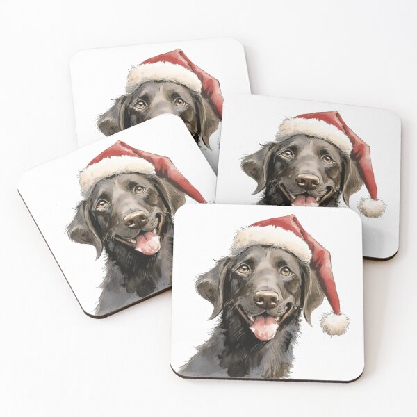 Item preview, Labrador Retriever with Santa hat designed and sold by CreativeDecorCo.