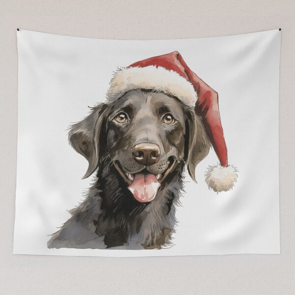 Item preview, Labrador Retriever with Santa hat designed and sold by CreativeDecorCo.