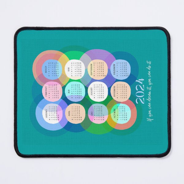 Item preview, Abstract Geo Rainbow 2024 Calendar 1. Teal designed and sold by Dominiquevari.