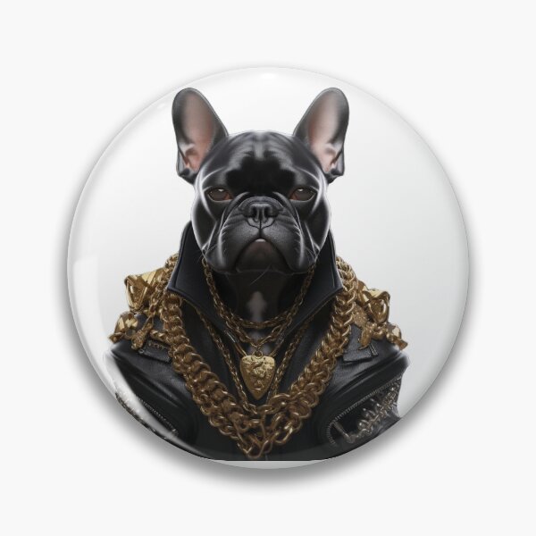Item preview, French Bull Dog in Motorcycle Jacket and Chains. designed and sold by poshprintlab.