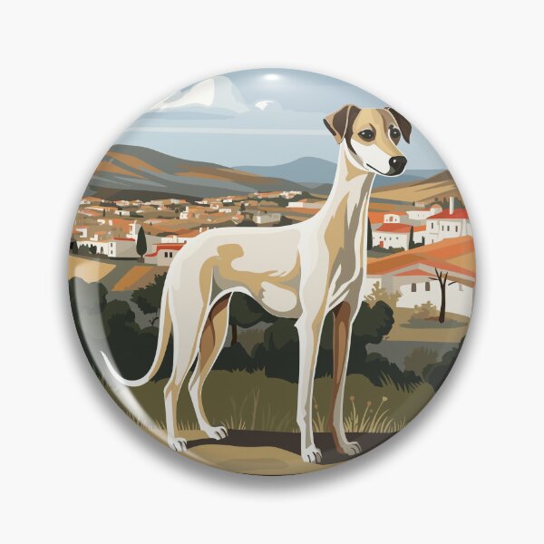 Artikelvorschau, Galgo Espanol Windhund Spanischer Dorflandschaftsraum entworfen und verkauft von PiggyBoxer.