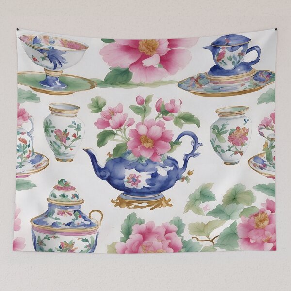 Item preview, Porcelain and chinoiserie peonies designed and sold by SophieClimaArt.