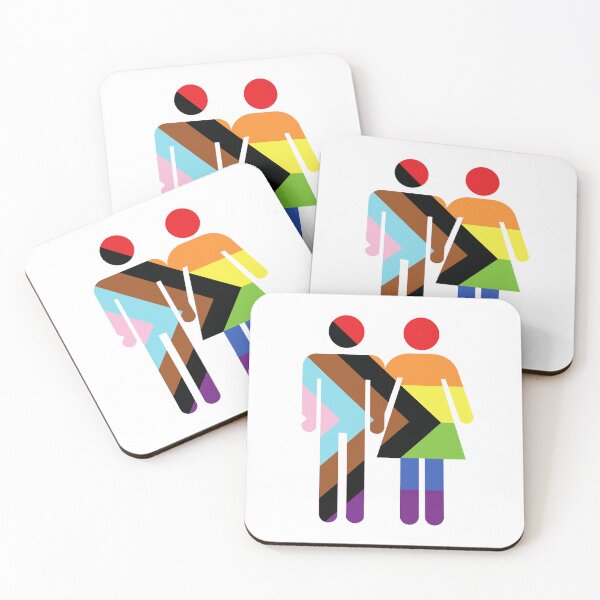 Item preview, Progress pride flag man and woman best friends bathroom sign designed and sold by saint-shores.