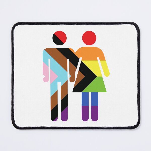 Item preview, Progress pride flag man and woman best friends bathroom sign designed and sold by saint-shores.