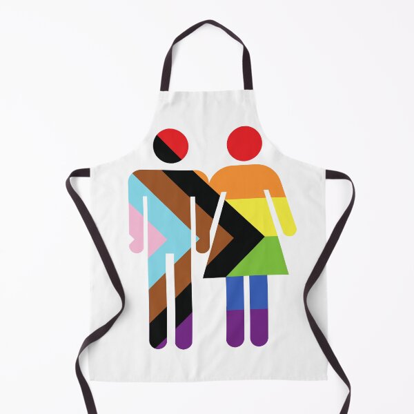 Item preview, Progress pride flag man and woman best friends bathroom sign designed and sold by saint-shores.