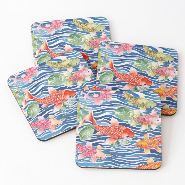 Item preview, Koi fish and wave watercolor designed and sold by SophieClimaArt.