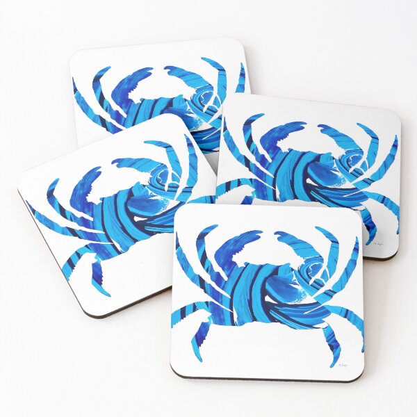 Item preview, Copy of Blue And White Beach Crab Art 2 designed and sold by Sharon Cummings Art.