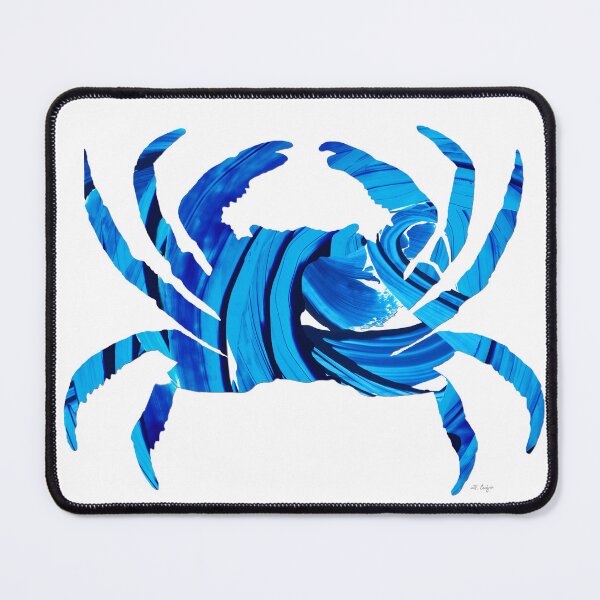 Item preview, Copy of Blue And White Beach Crab Art 2 designed and sold by Sharon Cummings Art.