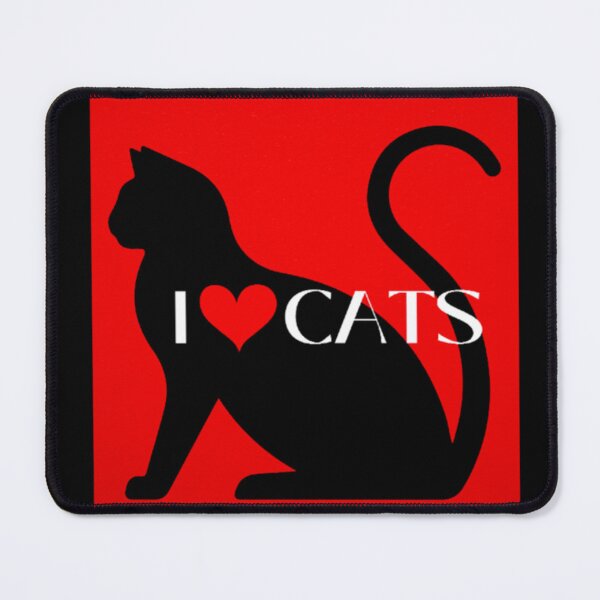 Item preview, I Love Cats Black and Red Print designed and sold by gleefulme.