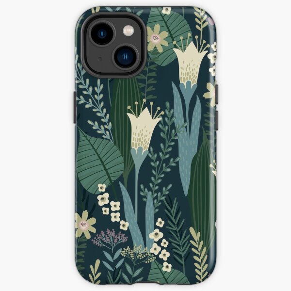 Wonderful Mid-Century Style Evening Lily And Wildflower Pattern  iPhone Tough Case