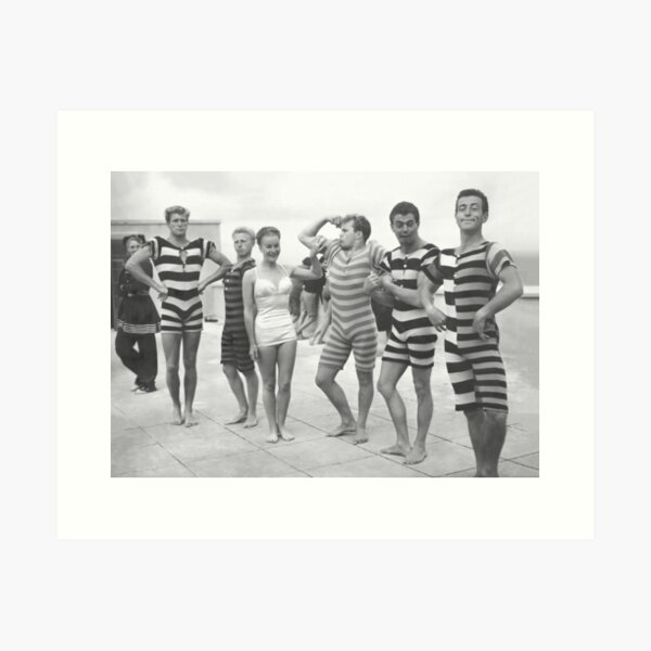 Item preview, Men Flexing Muscles, Funny Black and White Vintage Photo designed and sold by modernretro.