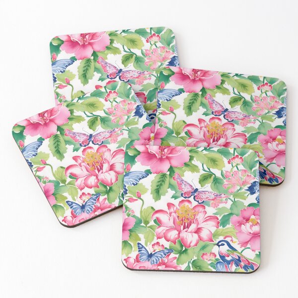Item preview, Preppy colors flowers, birds and butterflies designed and sold by SophieClimaArt.