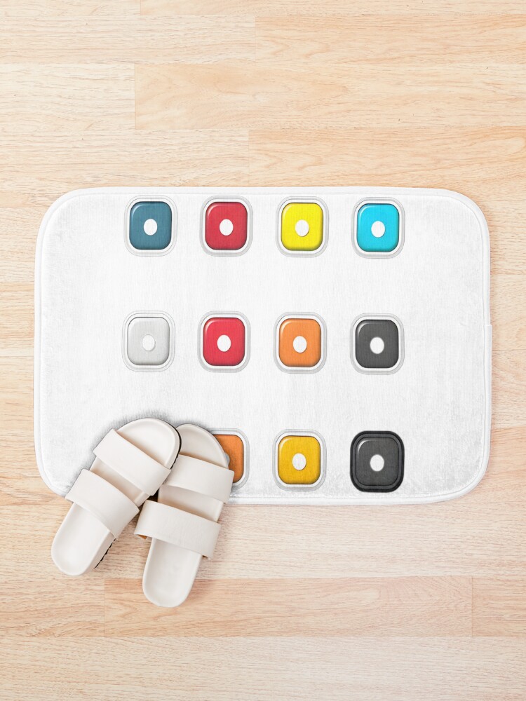Thumbnail 1 of 6, Bath Mat, Colorful Button Collection designed and sold by alaa-mously.