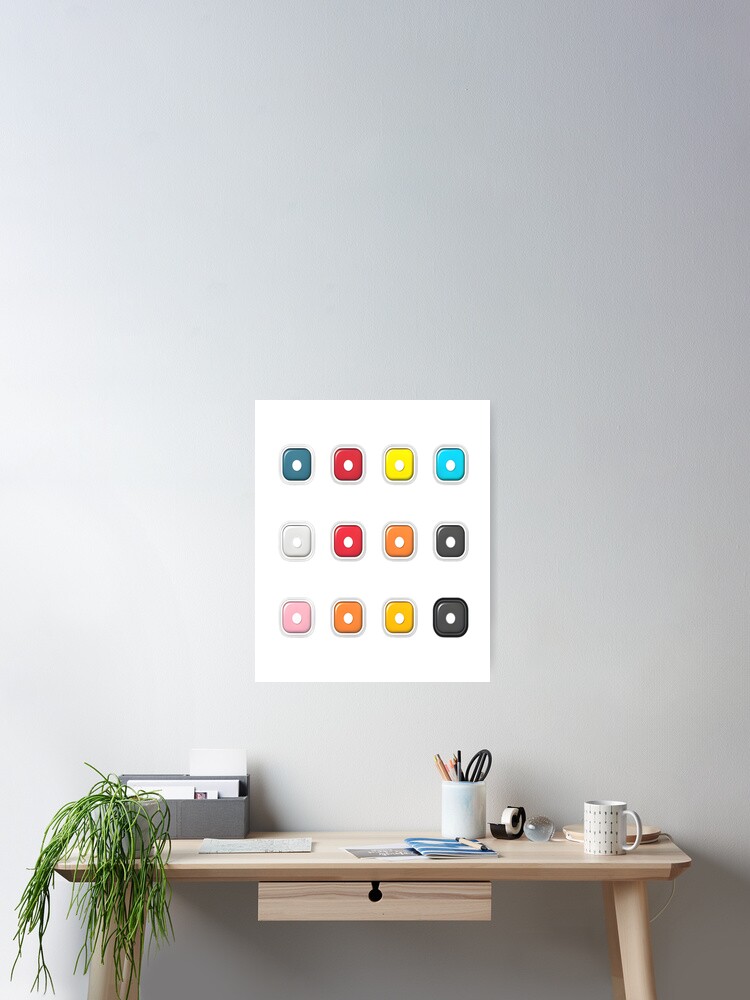 Thumbnail 2 of 3, Poster, Colorful Button Collection designed and sold by alaa-mously.