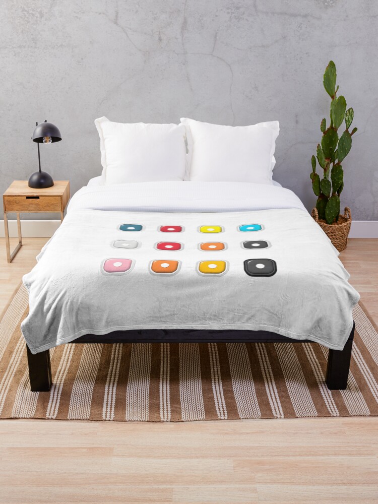 Thumbnail 1 of 6, Throw Blanket, Colorful Button Collection designed and sold by alaa-mously.