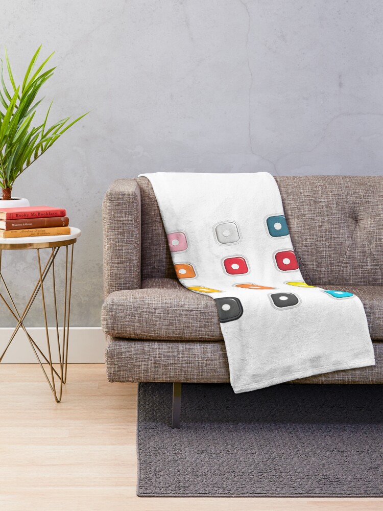 Thumbnail 2 of 6, Throw Blanket, Colorful Button Collection designed and sold by alaa-mously.