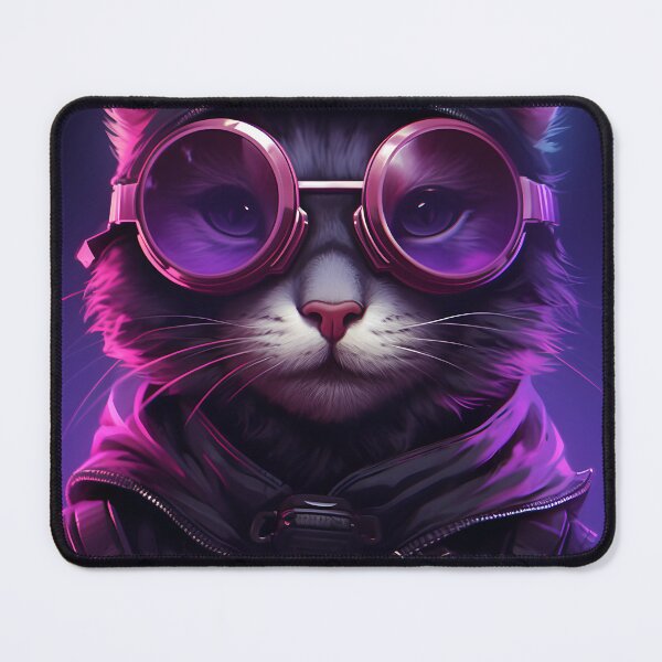 Item preview, Cyberpunk Biker Cat - Futuristic Feline Art for Trendsetters designed and sold by artofficially4.