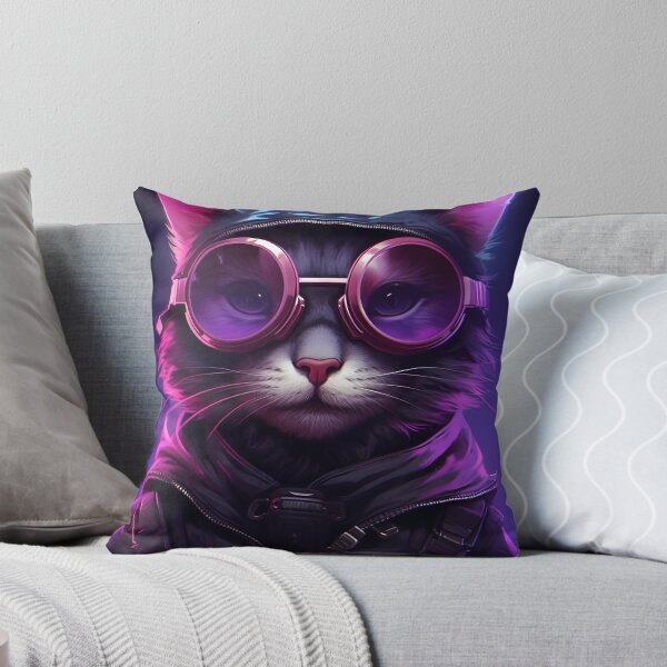 Item preview, Cyberpunk Biker Cat - Futuristic Feline Art for Trendsetters designed and sold by artofficially4.