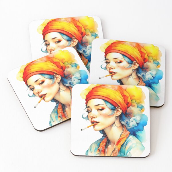 Item preview, Portrait of a beautiful gipsy woman smoking a cigarette designed and sold by posterflunz.